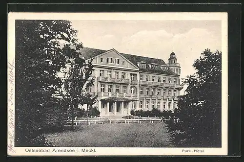 AK Arendsee i. Meckl., Blick auf das Park-Hotel