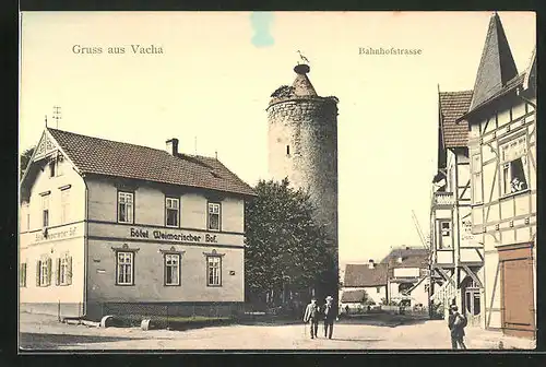 AK Vacha, Ansicht der Bahnhofstrasse