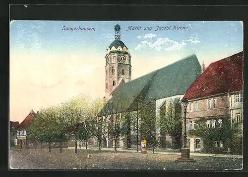 AK Sangerhausen, Markt und Jacobi Kirche
