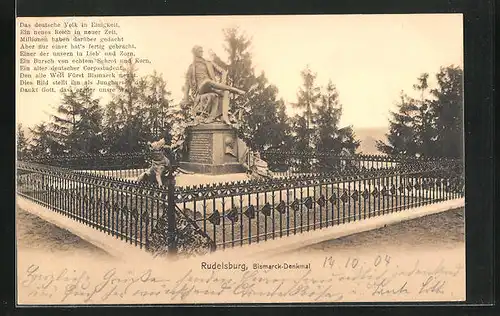 AK Rudelsburg, Blick auf das Bismark-Denkmal