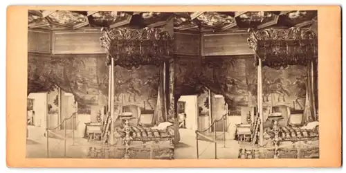 Stereo-Fotografie unbekannter Fotograf, Ansicht Holyrood, Palace of Holyrood, Queen Mary`s Bedroom