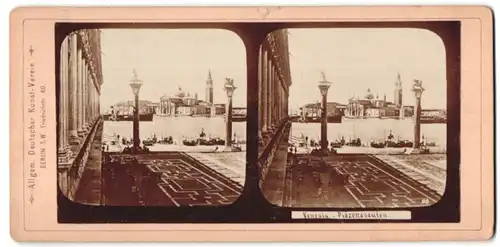 Stereo-Fotografie Allgem. Deutscher Kunst-Verein, Berlin, Friedrichstr. 40, Ansicht Venedig, Piazetta saülen