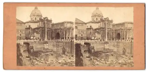 Stereo-Fotografie unbekannter Fotograf, Ansicht Rom, Ruinen vom Forum