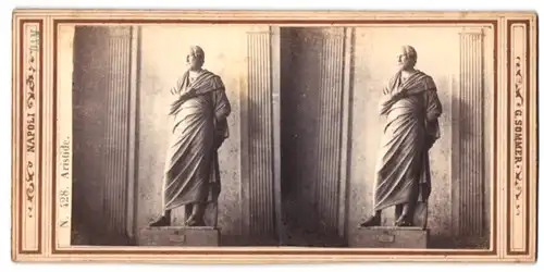 Stereo-Fotografie G. Sommer, Napoli, Ansicht Neapel, Statue Aristide