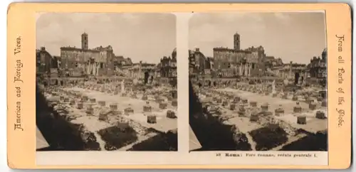 Stereo-Fotografie Fotograf unbekannt, Ansicht Rom, Blick auf das Forum Romanum