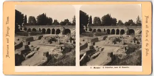 Stereo-Fotografie Fotograf unbekannt, Ansicht Rom, Haus des Romolus auf dem Palatin