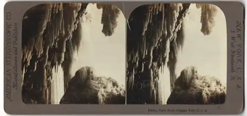 Stereo-Fotografie American Stereoscopic Co., New York, 3 West Nineteenth St., Ansicht Niagara Falls, NY, Table Rock