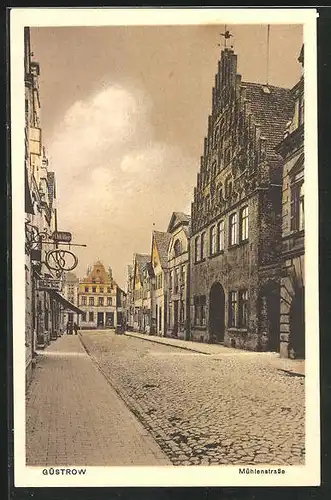 AK Güstrow, Geschäfte an der Mühlenstrasse