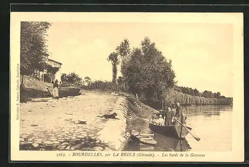 AK Bourdelles, Les bords de la Garonne