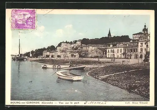 AK Bourg-sur-Gironde, Vue sur le port