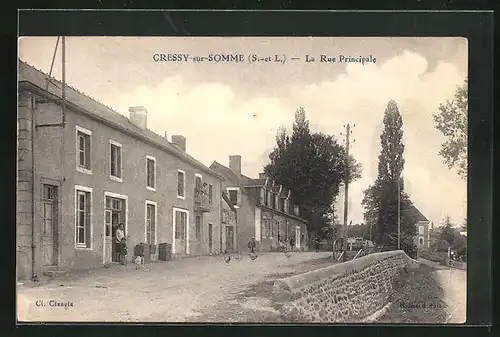 AK Cressy-sur-Somme, La Rue Principale
