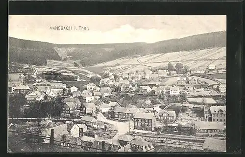 AK Manebach i. Thür., Blick auf den Ort