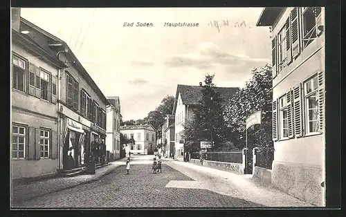 AK Bad Soden, Blick in die Hauptstrasse