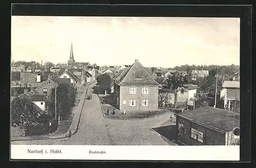 AK Nortorf / Holst., Poststrasse aus der Vogelschau