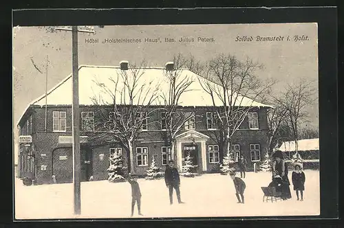 AK Bramstedt i. Holst., Hotel Holsteinisches Haus im Winter