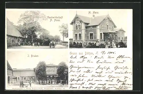 AK Dätgen, Gasthaus H. Huss, Gasthaus H. Harz, Gasthaus J. Braker