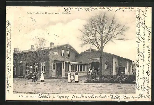 AK Weede b. Segeberg, Gasthaus u. Krämerei von J. Havekost