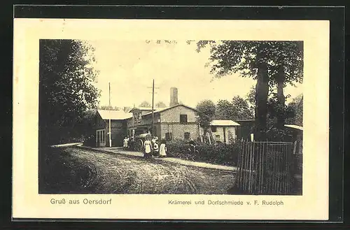 AK Oersdorf, Krämerei und Dorfschmiede v. F. Rudolph