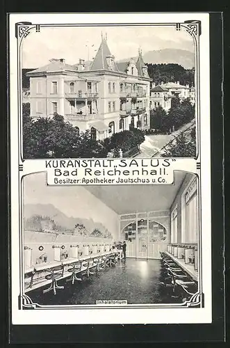 AK Bad Reichenhall, Hotel Kuranstalt Salus von Apotheker Jautschus & Co., Inhalatorium