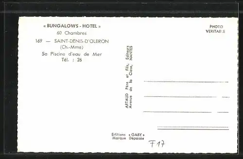 AK Saint-Denis-d`Oleron, Bungalows-Hotel, Piscine d`eau de Mer