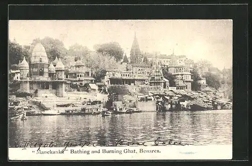 AK Benares, Manekanka Bathing und Burning Ghat