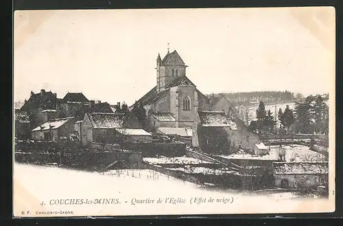 AK Couches-les-Mines, Quartier de l`Eglise