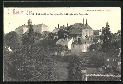 AK Charolles, Vue d'ensemble de l'Hopital et la Faiencerie