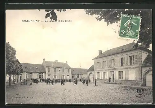 AK Champigny, La Mairie et les Ecoles