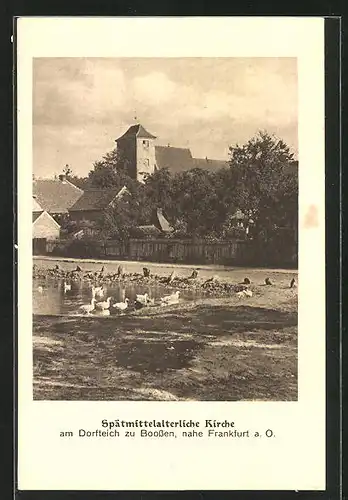 AK Boossen, Spätmittelalterliche Kirche am Dorfteich
