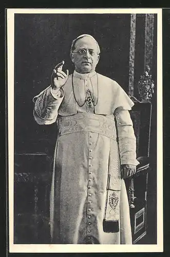 AK Papst Pius XI. bei einer Predigt
