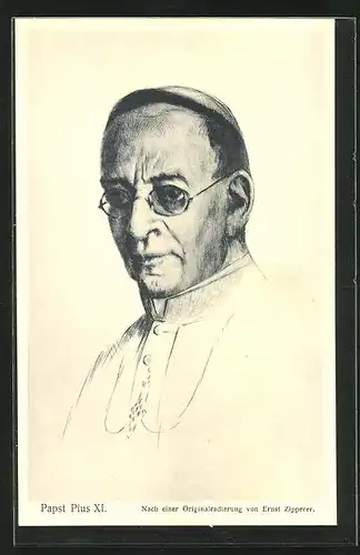 AK Portrait Papst Pius XI.