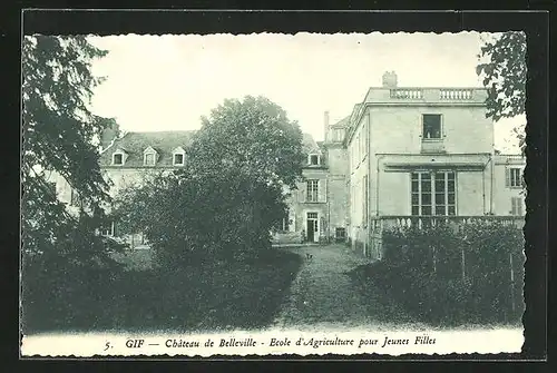 AK Gif, Chateau de Belleville, Ecole d' Agriculture pour Jeunes Filles