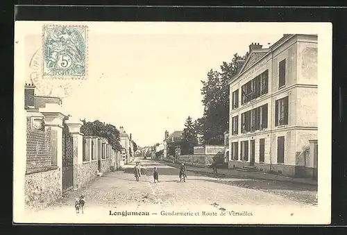 AK Longjumeau, Gendarmerie et Route de Versailles