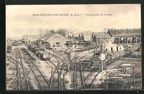 AK Montchanin-les-Mines, Vue générale de la Gare