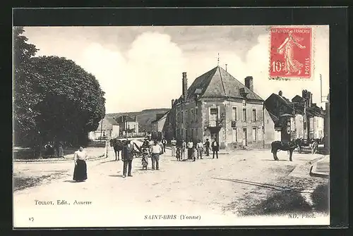 AK Saint-Bris, Ortsansicht mit Passanten