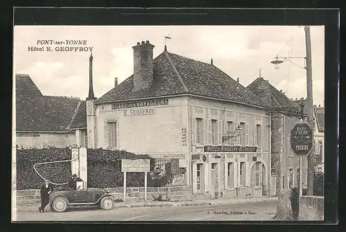 AK Pont-sur-Yonne, Hotel E. Geoffroy