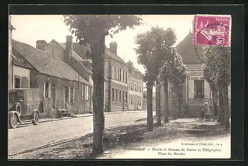 AK Montmacher, Mairie et Bureau de Postes et Télégraphes, Place du Marché