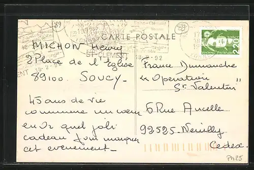 AK Soucy, Route de Nogent-sur-Seine, Le Café-Hotel Monneret