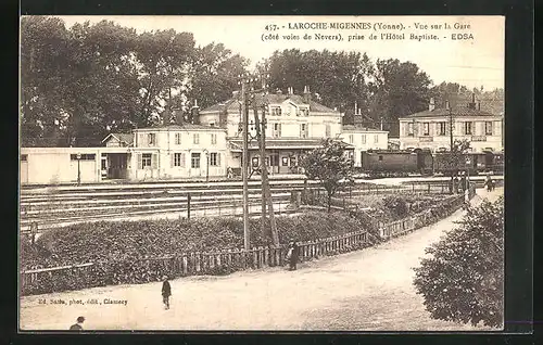 AK Laroche-Migennes, vue sur la Gare, prise de l`Hôtel Baptiste