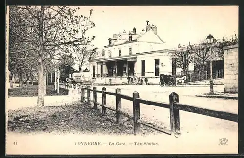 AK Tonnerre, La Gare, The Station, Bahnhof