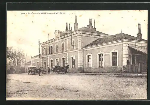 AK Nuits-sous-Raviéres, la Gare, Bahnhofsgebäude