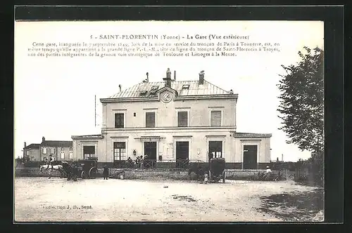 AK Saint-Florentin, La Gare, Vue extérieure
