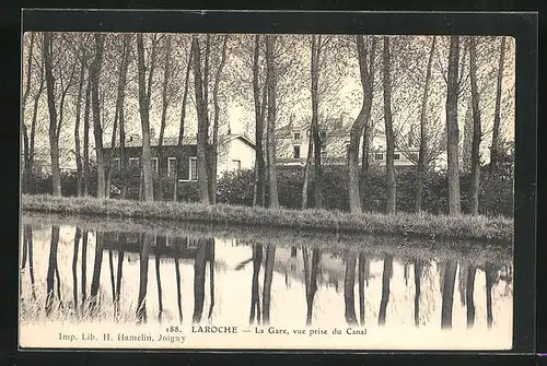 AK Laroche, la Gare, vue prise du Canal