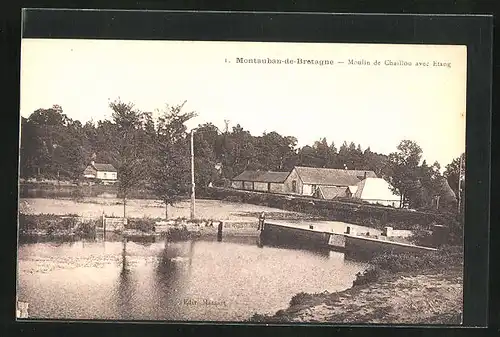 AK Montauban-de-Brotagne, Moulin de Chaillou avec Etang
