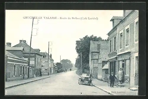 AK Gruchet-le-Valasse, Route de Bolbec, Cafe Leridel