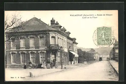 AK Malaunay, Route de Dieppe, Cafe de la Place