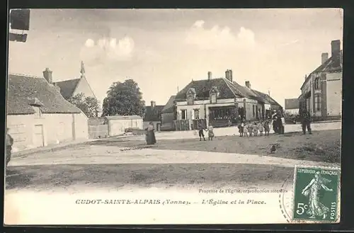 AK Cudot-Sainte-Alpais, L`Eglise et la Place