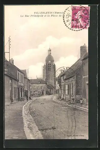 AK Villeblevin, La Rue Principale
