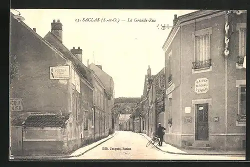 AK Saclas, La Grande Rue, caisse Nationale d`Epargne