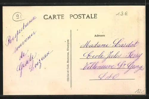 AK Saclas, La Grande Rue, caisse Nationale d`Epargne